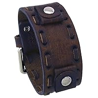 #VSB-B Washed Out Faded Dark Brown 20mm Lug Width Wide Leather Cuff Watch Band