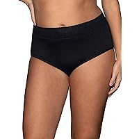 Vanity Fair Womens Effortless Panties For Everyday Wear, Buttery Soft Fabric & Lace Briefs, Black, 8 US