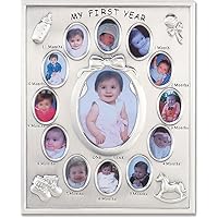 Lawrence Frames 830080 Silver Plated My First Year Picture Frame