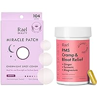 Rael Bundle - Overnight Spot Cover Pimple Patches (104 Count) & PMS Supplement for Women (28 Capsules)