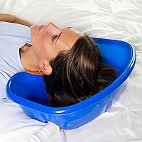 DMI Portable Shampoo Bowl for Bedside and Hair Washing, Hair Cuts and Coloring for the Elderly, Disabled, Bedridden and Handicapped, Blue