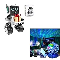 anysun Robot Toys for Kids & Star Projector, Football Aurora Projector with 12 Constellations, Galaxy Projector with Timer White Noise