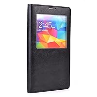 Slim Folio Flip Case for Samsung Galaxy S5 with Window - Non-Retail Packaging - Black