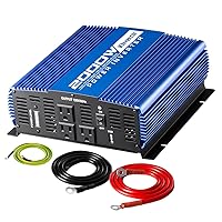 2000W Continuous/ 4000W Peak Power Inverter 3 AC Outlets 12V to 110V Car Converter with USB Port