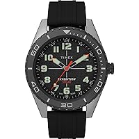 Timex Men's Expedition Field Solar 43mm Watch - Tan Strap Black Dial IP Steel Case