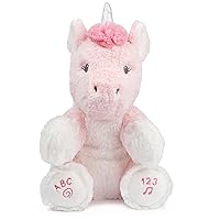 GUND Baby Alora The Unicorn Animated Plush, Singing Stuffed Animal Sensory Toy, Sings ABC Song and 123 Counting Song, Pink, 11”