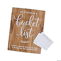 Fun Express Bucket List Sign & Cards Set - Includes 1 Sign and 100 Cards - Wedding and Engagement Party Supplies
