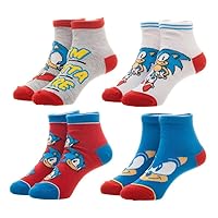 Bioworld Sega Sonic The Hedgehog Youth Ankle Socks 4 PAIRS
