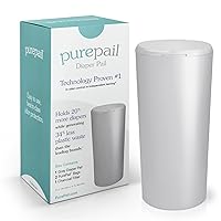 Classic Diaper Pail — Gray — Best in Odor Control with No Added Fragrance — Larger Capacity Holds 20% More Diapers — Greener Solution Generates 34% Less Waste — Cost Effective — No Canisters