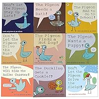 Don't Let the Pigeon Series 9 Books Collection Set (Don't Let The Pigeon Stay Up Late, The Pigeon Needs a Bath, The Pigeon Finds a Hot Dog, The Pigeon wants a Puppy & 5 More)