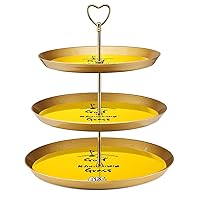 3-Tier Cupcake Stand Golf ABC Alphabet Party Food Server Display Stand Fruit Dessert Plate Decorating for Wedding, Event, Birthday