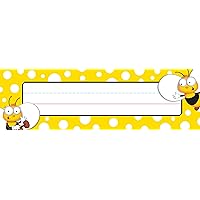 Carson Dellosa 36-Piece Buzz-Worthy Bees Classroom Nameplates, Yellow Student Desk Tags for Classrooms, Classroom Name Tags for Classroom Organization and Décor