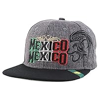 Trendy Apparel Shop Mexico Eagle Embroidered Flatbill Snapback Cap