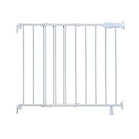 Summer Infant Top of Stairs Simple to Secure Metal Baby Gate, White Metal Finish – 30” Tall, Fits Openings up to 29” to 42” Wide, Baby and Pet Gate for Doorways and Stairways
