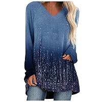 Womens Going Out Tops Dressy Casual Spring Aesthetic Clothes Plus Size Long Sleeve Shirts Oversized Blouses Workout Sets