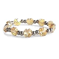 Bracelet Titanium Clover Crystal Beads Metallic Sunshine Edition Verdii 9131KB