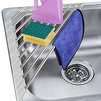 Triangle Roll-Up Dish Drying Rack, 304 Stainless Steel Over Sink Organizer, Space Saving for Kitchen Drainer Caddy and Shelf Holder for Sink Corner Storage