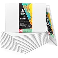 ARTEZA Canvas Boards for Painting, Pack of 14, 8 x 10 Inches, Blank White Art Canvas for Painting, Art Supplies for Acrylic, Oil and Gouache Painting