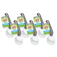 Little Handy Scrubber Brush, Small & Versatile Cleaning Tool with Long Lasting Bristles, 6 Scrub Brushes
