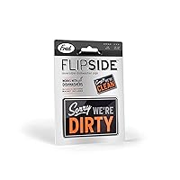 FLIPSIDE Dishwasher Sign, Double-Sided, Works on all ALL Dishwashers, Self-Adhesive Magnet Included, Durable & Water Resistant, Fun Kitchen Gadget for Families and Roommates, 2.5