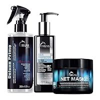 TRUSS Hair Protector - Lightweight Gel/Cream Leave-in Bundle with Net Mask- Intensive Repair Mask and Deluxe Prime Hair Treatment