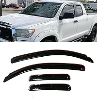 in-Channel Style Smoke Window Sun Rain Visors Vent Guard Shade Compatible with Toyota Tundra Double Cab 2007-2021
