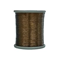 Embroiderymaterial Zari Metallic Thread for Embroidery, Sewing and Jewelry Making, 0.1MM, Pack of 2 Roll (Dark Brown)