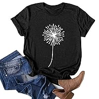 Shirts for Women 2024 Summer Tops Sunflower T Shirts Graphic Tees Crew Neck Short Sleeve Basic Blouse Casual Top