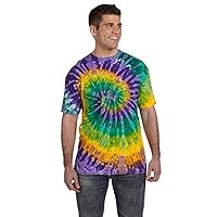 Tie Dyes Men's Tie Dyed Performance T-Shirt H1000 Spiral-mardi gras-small