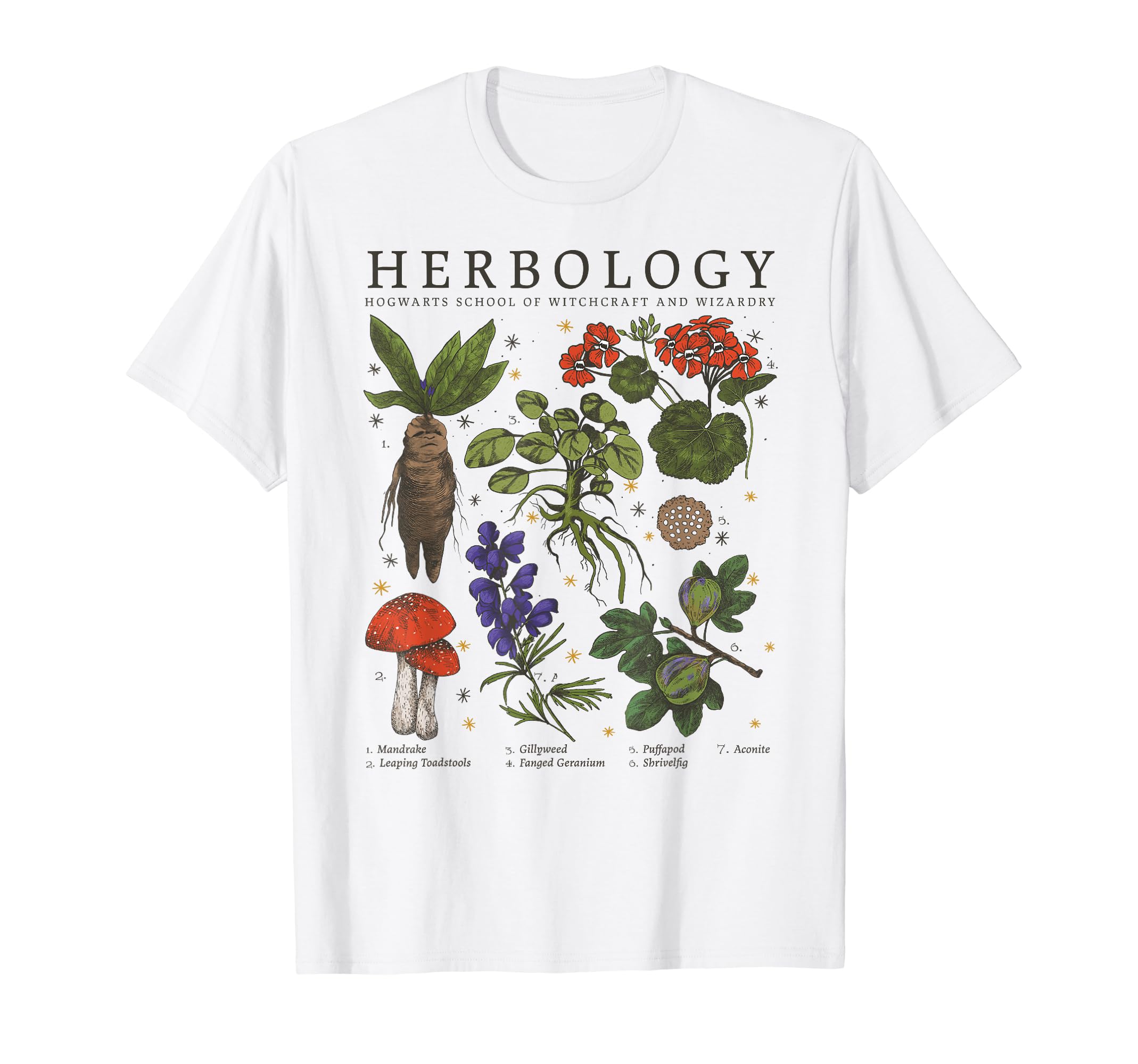 Harry Potter Herbology Plants Short Sleeve T-Shirt