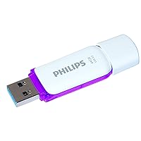 PHILIPS High Speed 64GB Flash Drive, Snow Edition USB 3.0 - White/Purple, 100MB/s