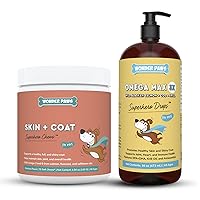 Skin + Coat Chews Plus Omega Max Fish Oil - for Dog Joint Health, Skin and Coat Care, & Immune System Support - Skin + Coat 70 Chews - Omega Max 16 Ounces