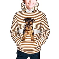 Funny Creative Puppy Hoodie Sweatshirt, Teen/Boy/Girl Pullover With Pockets