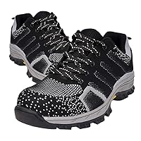 Safety Shoes, Men's Breathable Safety Shoes Steel Toe Punture Proof Work Boots(43-Grey)