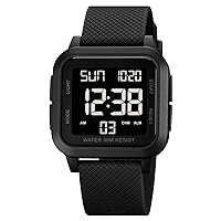 Mens Sport Digital Watches, Waterproof Outdoor Sport Watch with Alarm/Countdown Timer/Dual Time/Stopwatch/12/24H Wrist Watches for Men with LED Backlight