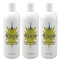 Rinju Body & Hand Lotion 16 Ounce Enriched With Vitamin-E (453gm) (3 Pack) with a free 2oz Pla Touche lotion