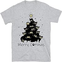 Cat Christmas Shirt, Merry Catmas Tee, Black Cat Christmas Tree Shirt, Christmas Cat Shirts, Cat Lover Shirt