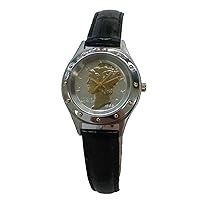 Coin Watch, Two Tone Mercury dime, Stainless Steel Case, Leather Strap