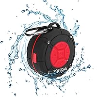 TOPROAD Portable Shower Speaker, IPX7 Waterproof Wireless Outdoor Speaker with HD Sound, 2 Suction Cups, Built-in Microphone, Hands-Free for Bathroom, Pool, Beach, Hiking