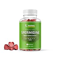 Organic Wheat Germ Extract with Thiamine and Zinc Supplements - World's First Spermidine Gummies - 1000mg Gummy Supplement Rich in Dietary Fiber, Minerals - 1000mg (60ct)