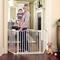 Toddleroo by North States 72” wide Deluxe Décor Baby Gate: Sturdy safety gate with one hand operation. Extra wide baby gate. Hardware Mount. Fits 38.3 - 72” Wide. (30