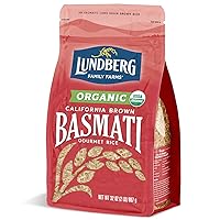 Lundberg Basmati Rice, Organic Long Grain Brown Rice - Non-Sticky, Fluffy Aromatic Rice Grown in California, Pantry Staples, 32 Oz