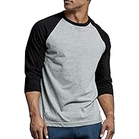 Men's 3/4 Sleeve Casual Raglan Jersey Baseball Tee Shirt