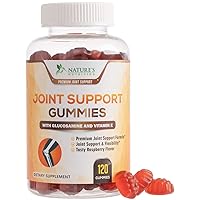 Nature's Joint Support Glucosamine Gummies Plus Vitamin E - Joint Support Supplement for Occasional Discomfort Relief for Back, Knees & Hands - Joint Health & Flexibility Supplement - 120 Gummies