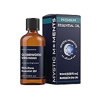 Mystic Moments | Cedarwood Virginian Essential Oil 100ml - Pure & Natural Oil for Diffusers, Aromatherapy & Massage Blends Vegan GMO Free
