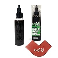 Tomb45 Beard & Lineup Enhancement Coloring + Klutch Card 2.0 (Red) | Water-proof, Shampoo-Safe, Safe on Skin (Onyx - Black)