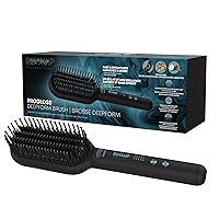 Revamp Progloss Deepform Ceramic Straightener Brush – Ionic Anti-Frizz Straightening Brush – Ceramic Infused with Progloss Oils for Frizz-Free Shine – Auto-Off & 9’ Swivel Cord