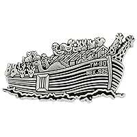 Sterling Silver Noah's Ark Brooch Pin, 1 3/16 inch