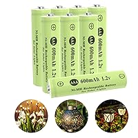 AAA Ni-MH 600mAh 1.2V Rechargeable Batteries, AAA Solar Batteries for Outdoor Solar Lights, Garden Lights, String Lights (8 Pack AAA)