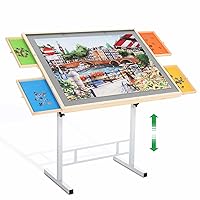 Puzzle Table with Drawers for Adults 1500 Pieces Angle & Height Adjustable Jigsaw Puzzle Table with Metal Legs 35